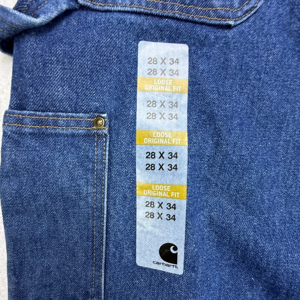 Carhartt Double Front Washed Logger Dungaree Jeans B73 DST Darkstone 28x34 NWT